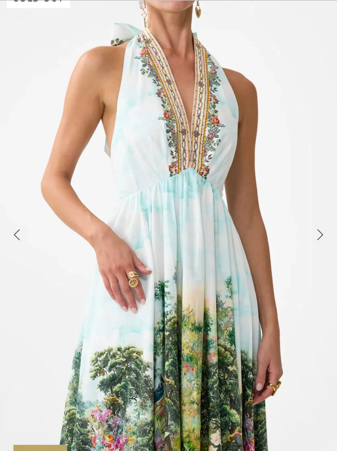 Camilla Ruffle Hem Halter Dress Arches Of Amor size 3XL for rent on The Volte - main image