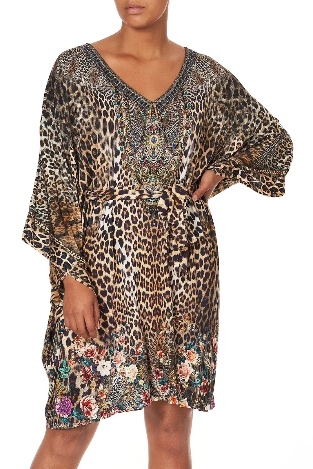 Camilla V Neck Jersey Short Kaftan With Tie Call Of The Cathedral size OS for rent on The Volte - main image