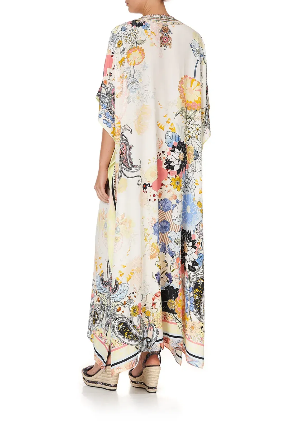 Camilla Lace Up Kaftan Britain Bouquet OS for rent on The Volte - main image