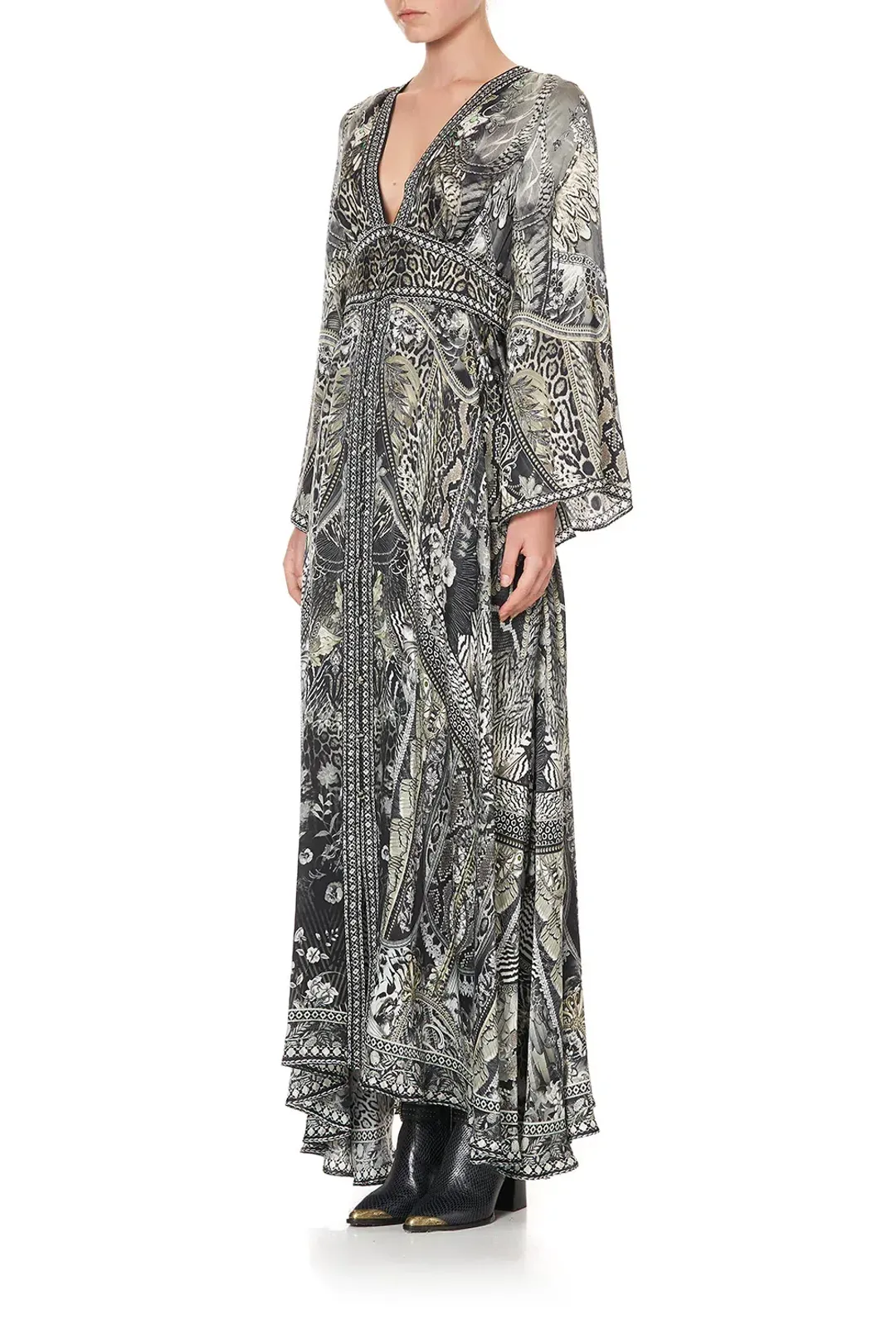 Camilla Kimono Sleeve Dress With Shirring Detail One Tribe size 3XL for rent on The Volte - main image