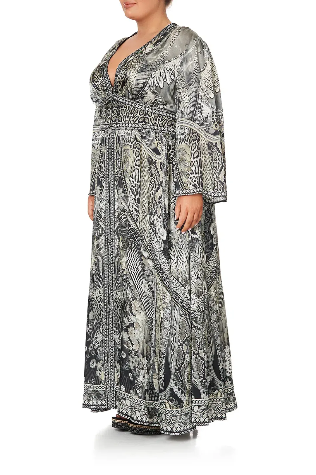 Camilla Kimono Sleeve Dress With Shirring Detail One Tribe size 3XL for rent on The Volte - main image