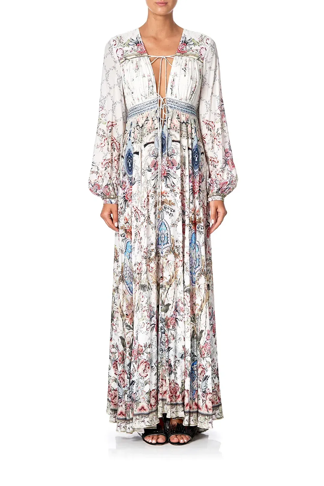 Camilla Peasant Dress With Tie Front Southern Belle size XXL for rent on The Volte - main image