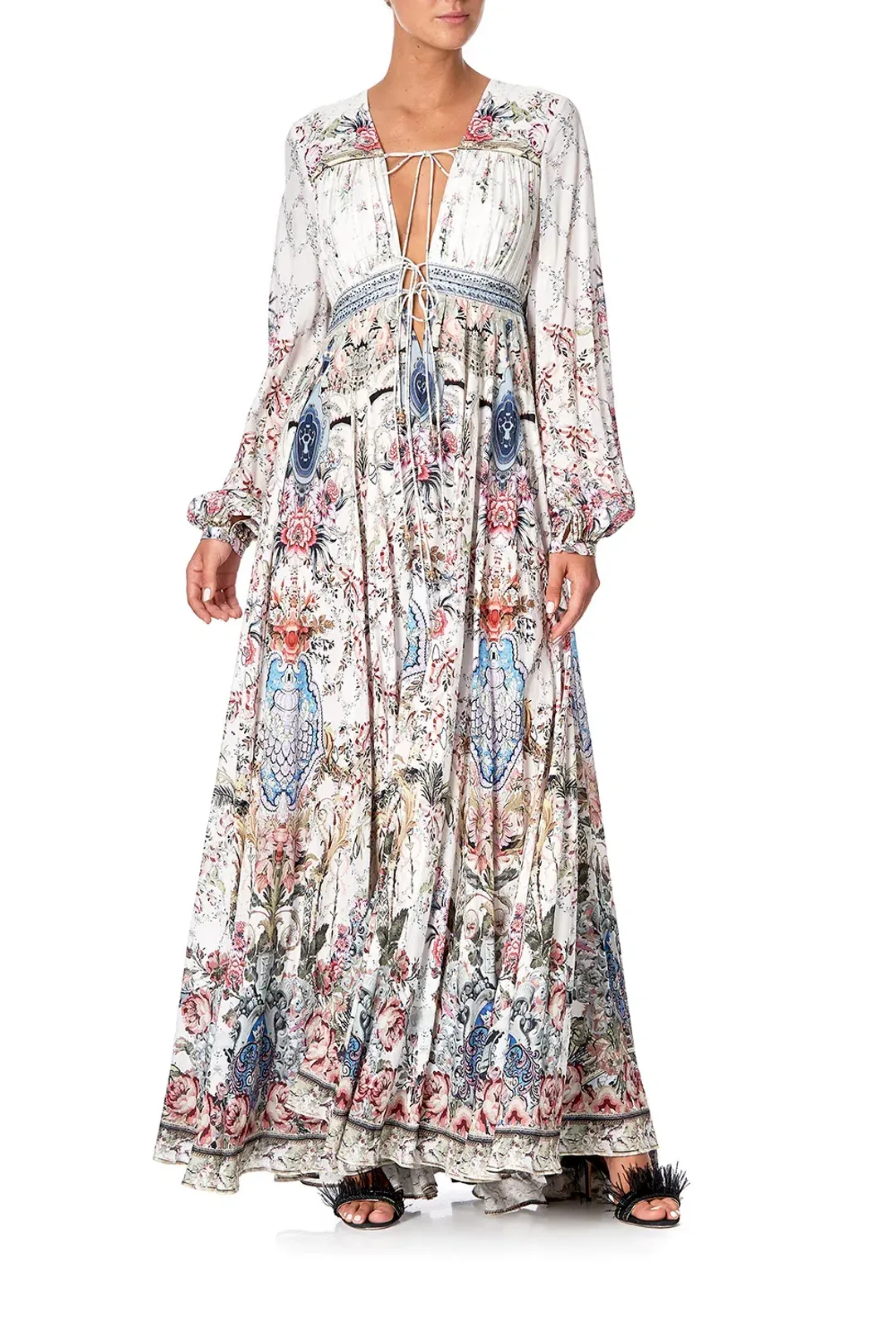 Camilla Peasant Dress With Tie Front Southern Belle size XXL for rent on The Volte - main image