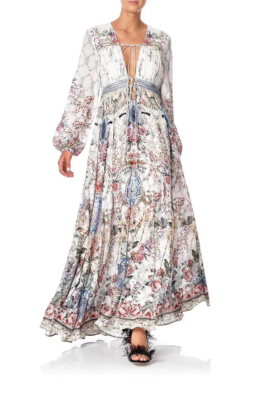 Camilla Peasant Dress With Tie Front Southern Belle size XXL for rent on The Volte - main image