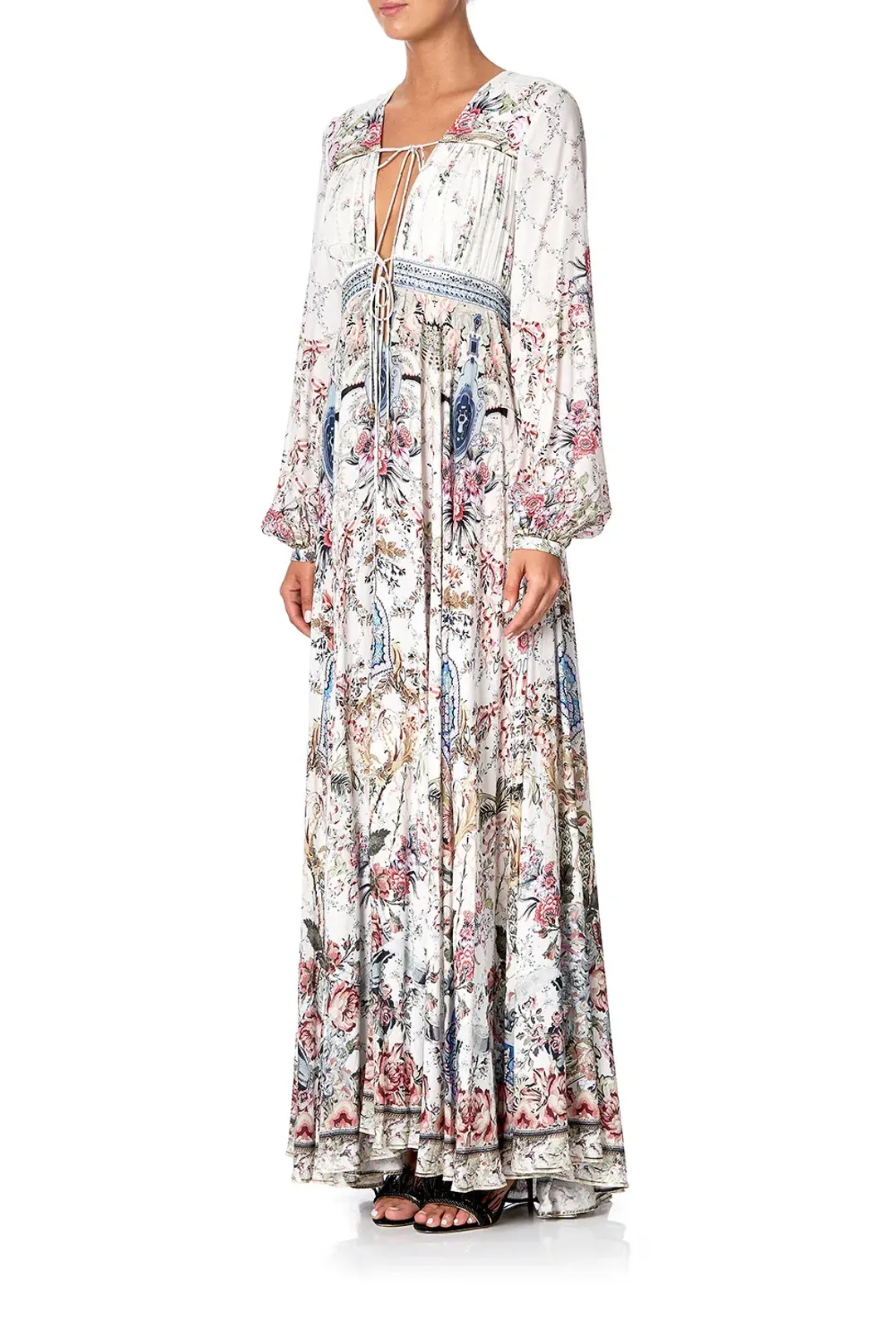 Camilla Peasant Dress With Tie Front Southern Belle size XXL for rent on The Volte - main image