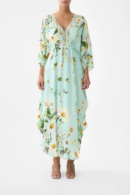 Camilla Gathered Waist Kaftan Floral Freefall size OS for rent on The Volte - image 1