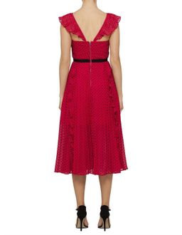 Self portrait fuchsia polka dot midi dress Size 10 for rent on The Volte - image 2