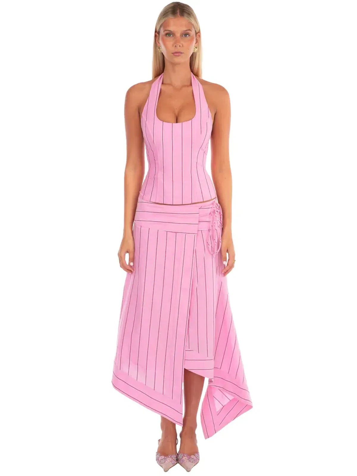 I am delilah, Sabrina Corset & skirt, Pink, Size 8 for rent on The Volte - main image