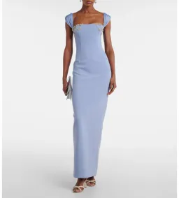 Rachel Gilbert Malia Gown with Crystal Embellishments in Blue Size AU10 for rent on The Volte - image 1