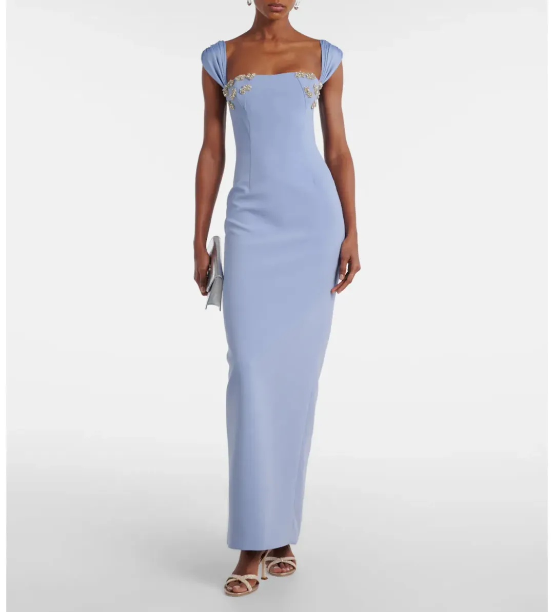Rachel Gilbert Malia Gown with Crystal Embellishments in Blue Size AU12 for rent on The Volte - main image