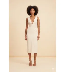 Rachel Gilbert  Martina Midi Dress in Cream Size 3/ AU 12 for rent on The Volte - image 1