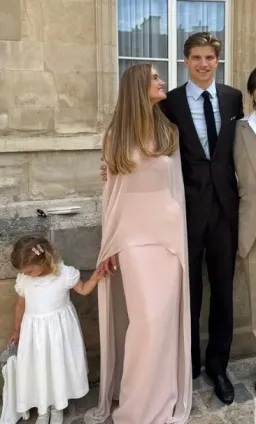 Custom Cape Sequin Gown | Pale Pink Small (8) for rent on The Volte - image 4