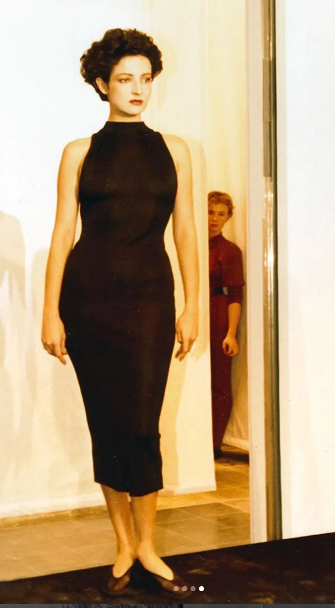 S/S 1986 Azzedine Alaïa Runway Shiny gold Tone Sleeveless Bodycon Dress for rent on The Volte - main image