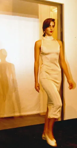 S/S 1986 Azzedine Alaïa Runway Shiny gold Tone Sleeveless Bodycon Dress for rent on The Volte - image 2