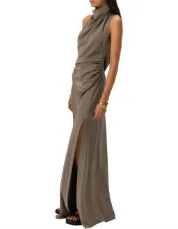 MISHA Constantina Satin Gown in Iron Grey, Size M / 10 for rent on The Volte - image 5