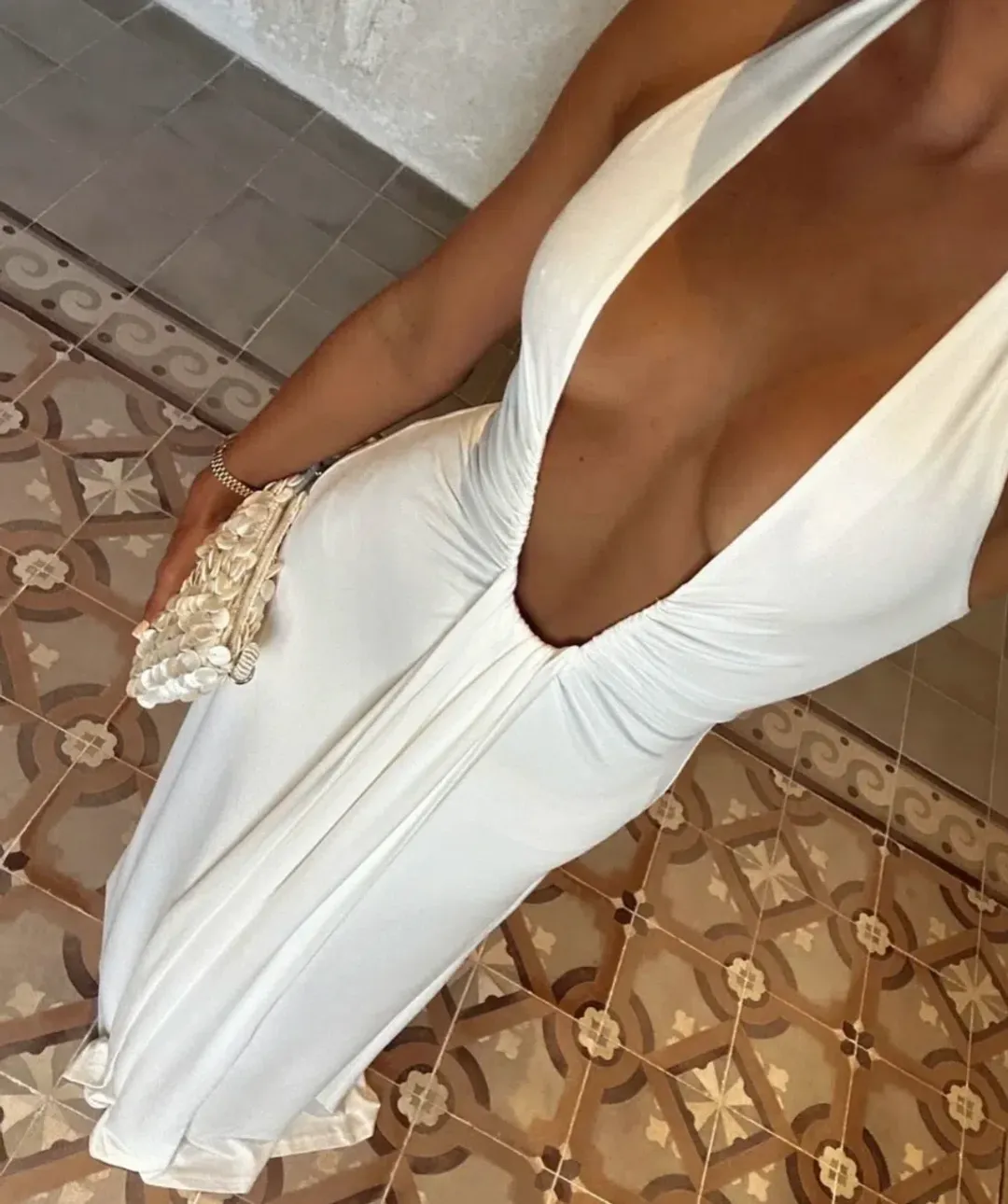 MISHA Jennifer Cupro Maxi Cedar Brown Size 10 for rent on The Volte - main image