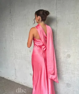MISHA Lilia Sash Neck Maxi Coral Size 10 for rent on The Volte - image 3