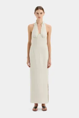 SIR THE LABEL AFFOGATO HALTER DRESS ECRU SIZE 2 for rent on The Volte - image 1