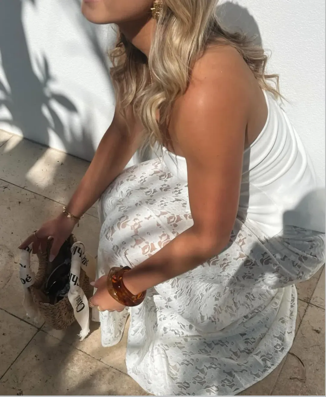 Dissh Loula Lace Skirt and Bandeau Top Off White Size S for rent on The Volte - main image