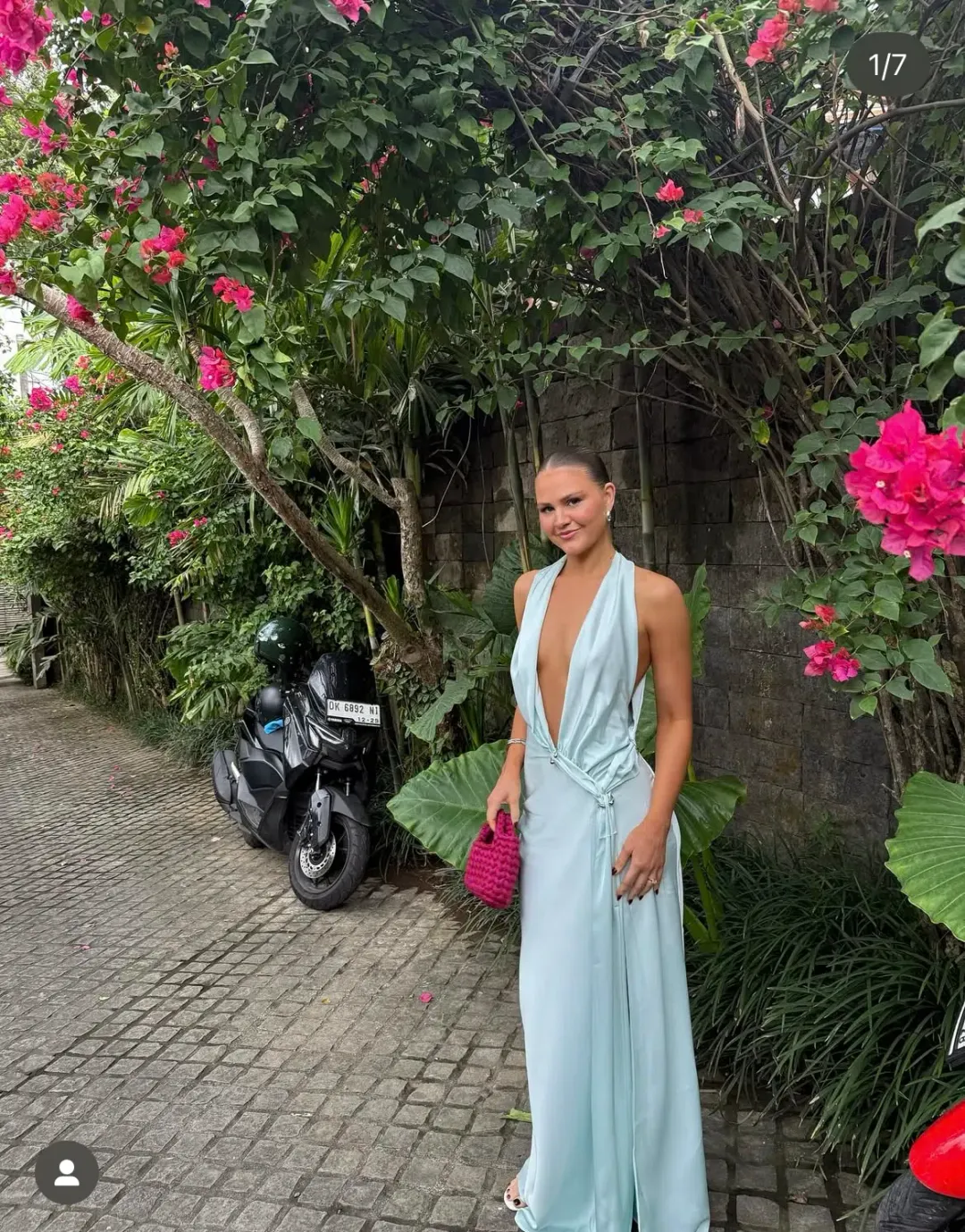 Misha Collection The Harlow Satin Maxi Dress in Ice Blue Size Small / 8 AU for rent on The Volte - main image