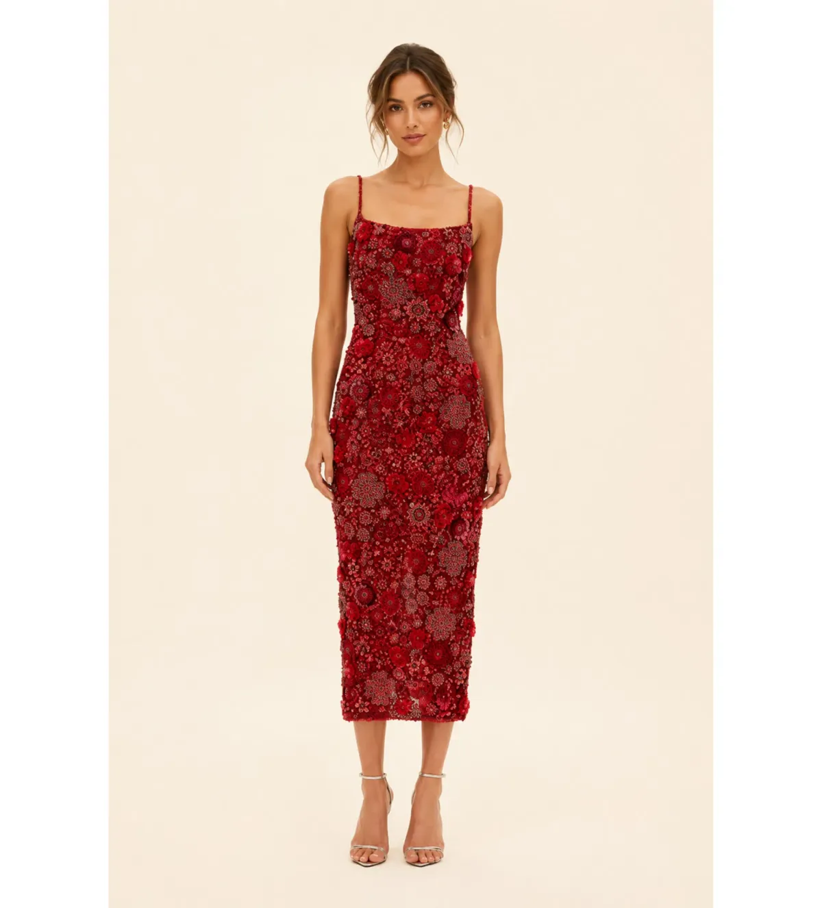 Rachel Gilbert Francesca Gown in Red Size AU8  for rent on The Volte - main image
