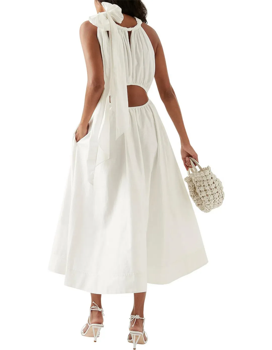 AJE Henriette tie strap midi dress size 8 for rent on The Volte - main image