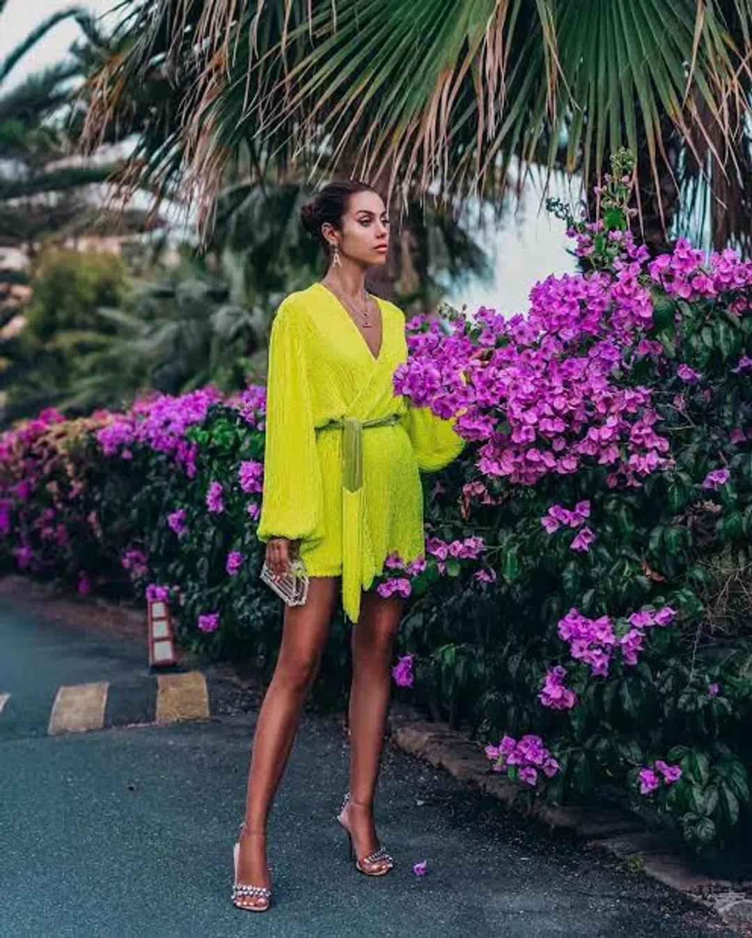 Retrofete Gabrielle Sequin Robe Dress Neon Lime Yellow Size Small S for rent on The Volte - main image