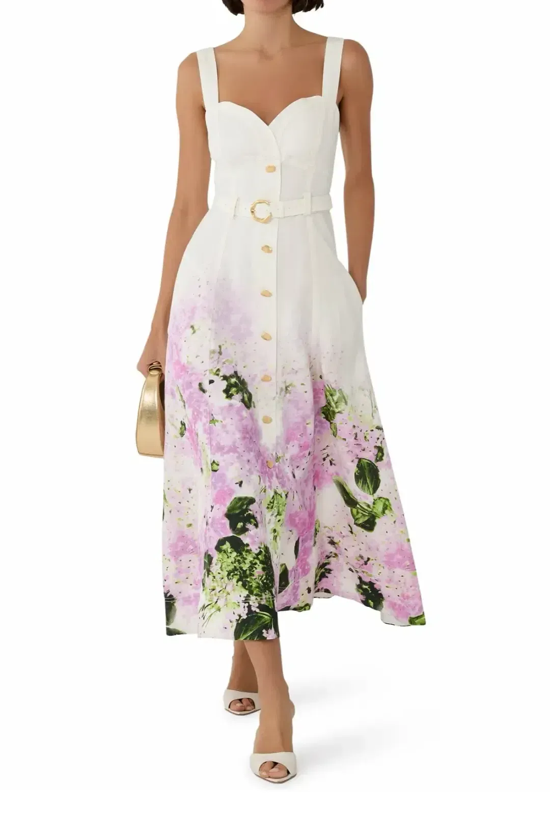 AJE EARTHA MIDI DRESS in PINK HYDRANGEA SIZE 14 for rent on The Volte - main image