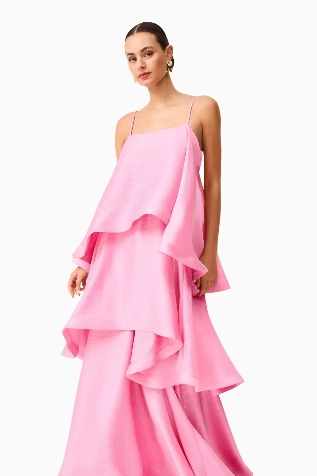 Elliatt Tilly Tiered Maxi Dress Pink Size 10 for rent on The Volte - main image