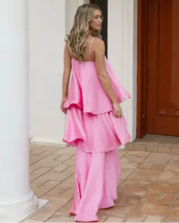 Elliatt Tilly Tiered Maxi Dress Pink Size 10 for rent on The Volte - image 4