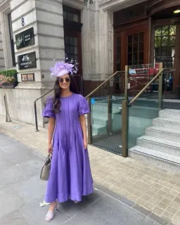 Aje Nova Pleated Midi Dress in Deep Violet Size AU 14  for rent on The Volte - image 6