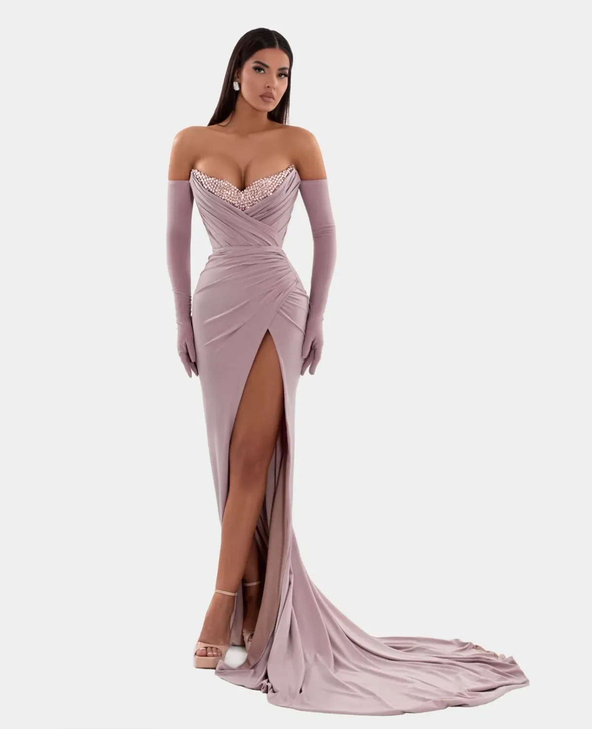 Albina Dyla Long Dress with Gloves for rent on The Volte - main image