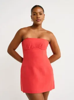 SIR THE LABEL SPOERRI SCULPTURED MINI DRESS IN RED SIZE 0 for rent on The Volte - image 2