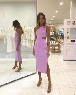 Bec & Bridge purple asymmetrical midi Dress size 6 for rent on The Volte - image 3