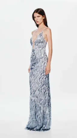 Misha The Sapphire Sequin Dress in Dove Grey Size M (10) for rent on The Volte - image 3