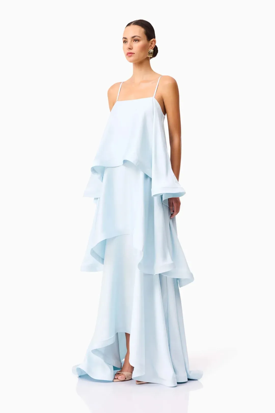 Elliatt Tilly Tiered Maxi Dress in Blue Size 10 / M for rent on The Volte - main image