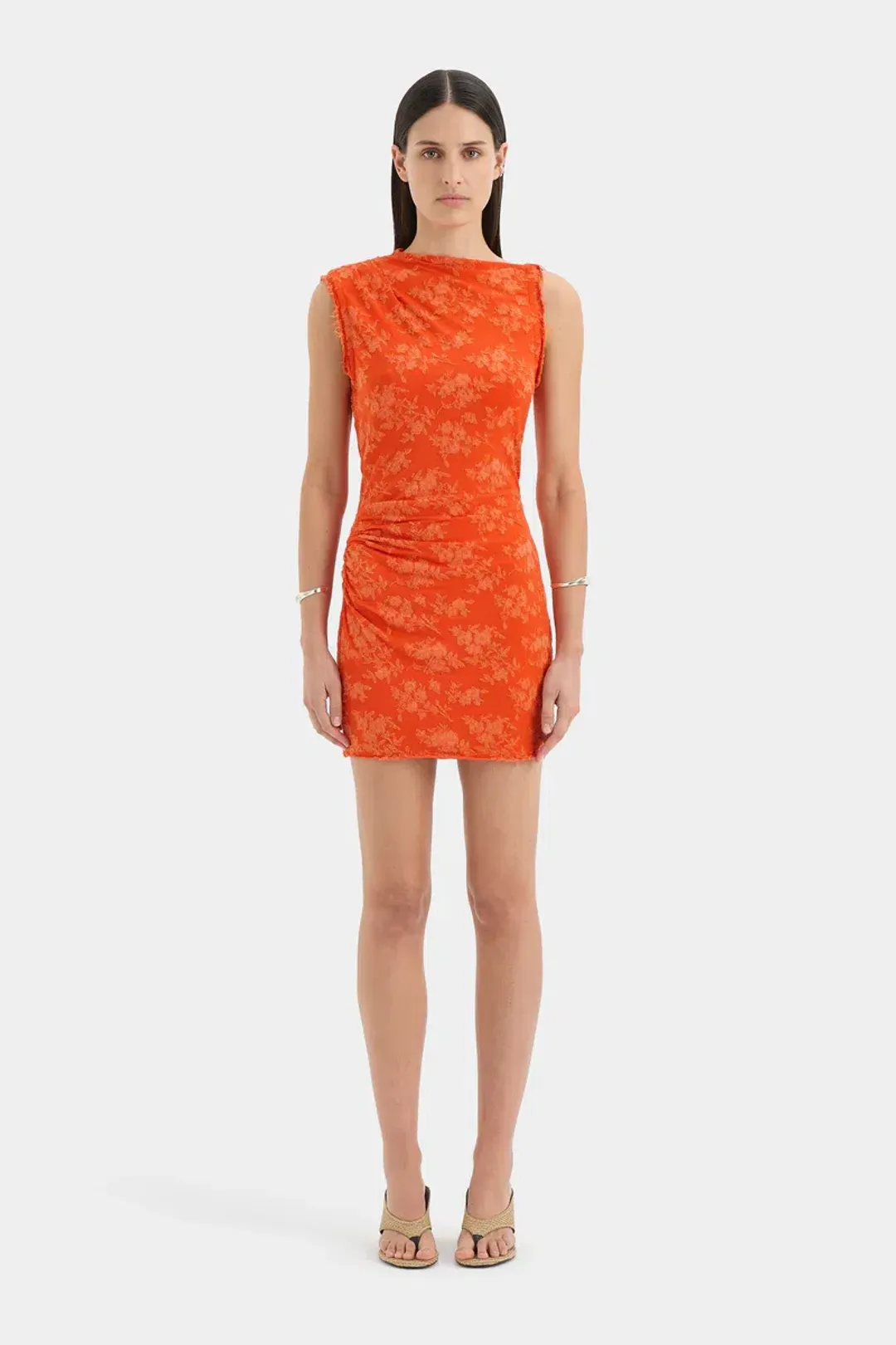 Sir the label Blanca mini dress in palmera tangerine size 1/8 for rent on The Volte - main image