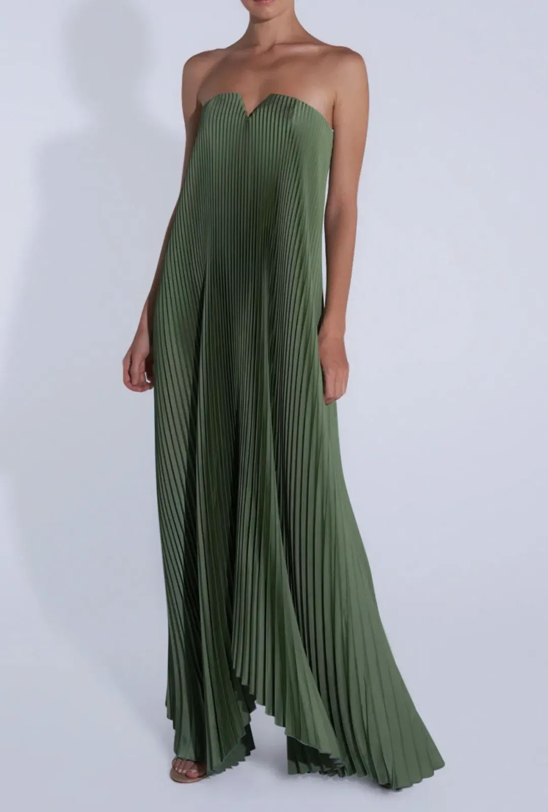 Lidee Black Tie Gown in Moss  Size 8 for rent on The Volte - main image