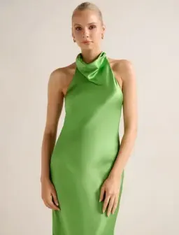 Clementine High Neck Satin Maxi Dress Size 12 for rent on The Volte - image 3