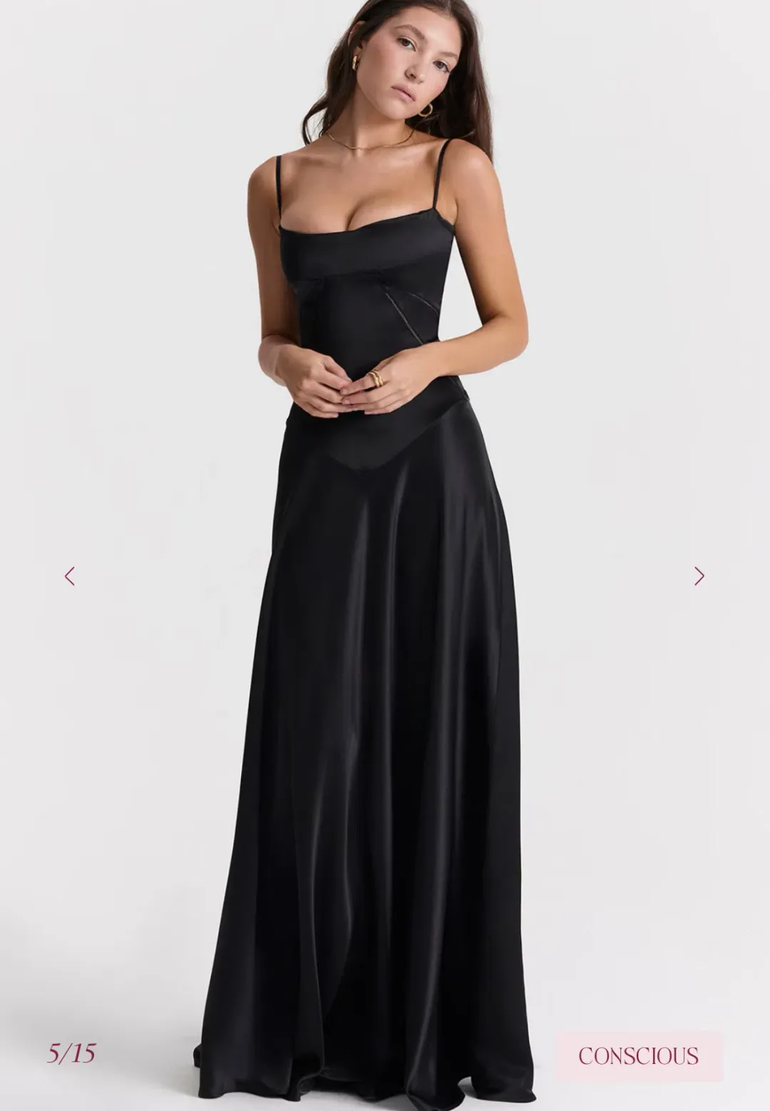 House of CB ANABELLA Black Maxi Dress for rent on The Volte - main image