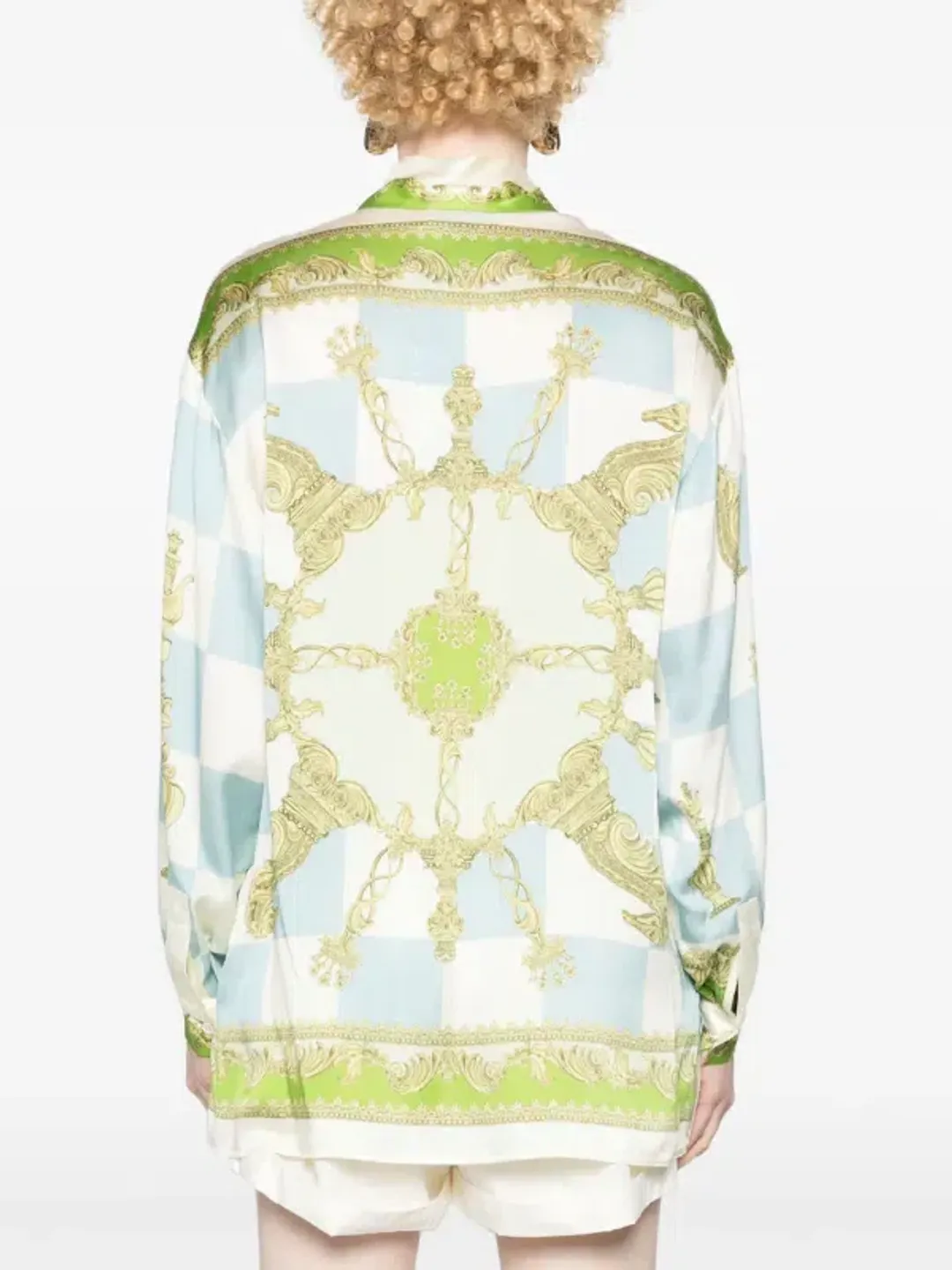 Check mate silk shirt for rent on The Volte - main image
