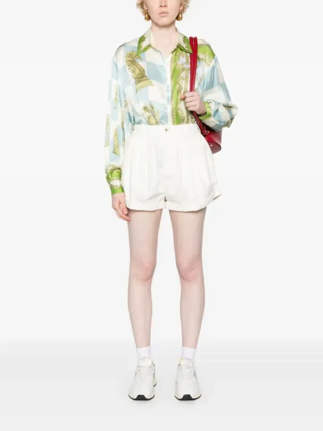 Check mate silk shirt for rent on The Volte - main image