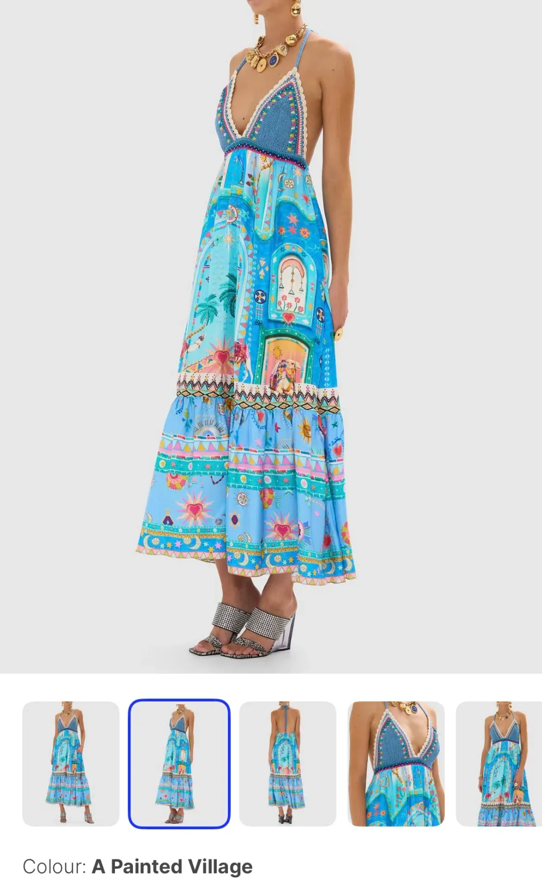 Camilla long dress with crochet bra, size S for rent on The Volte - main image