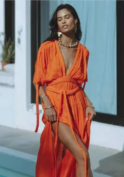 Ophellia Maxi Dress Orange for rent on The Volte - image 2