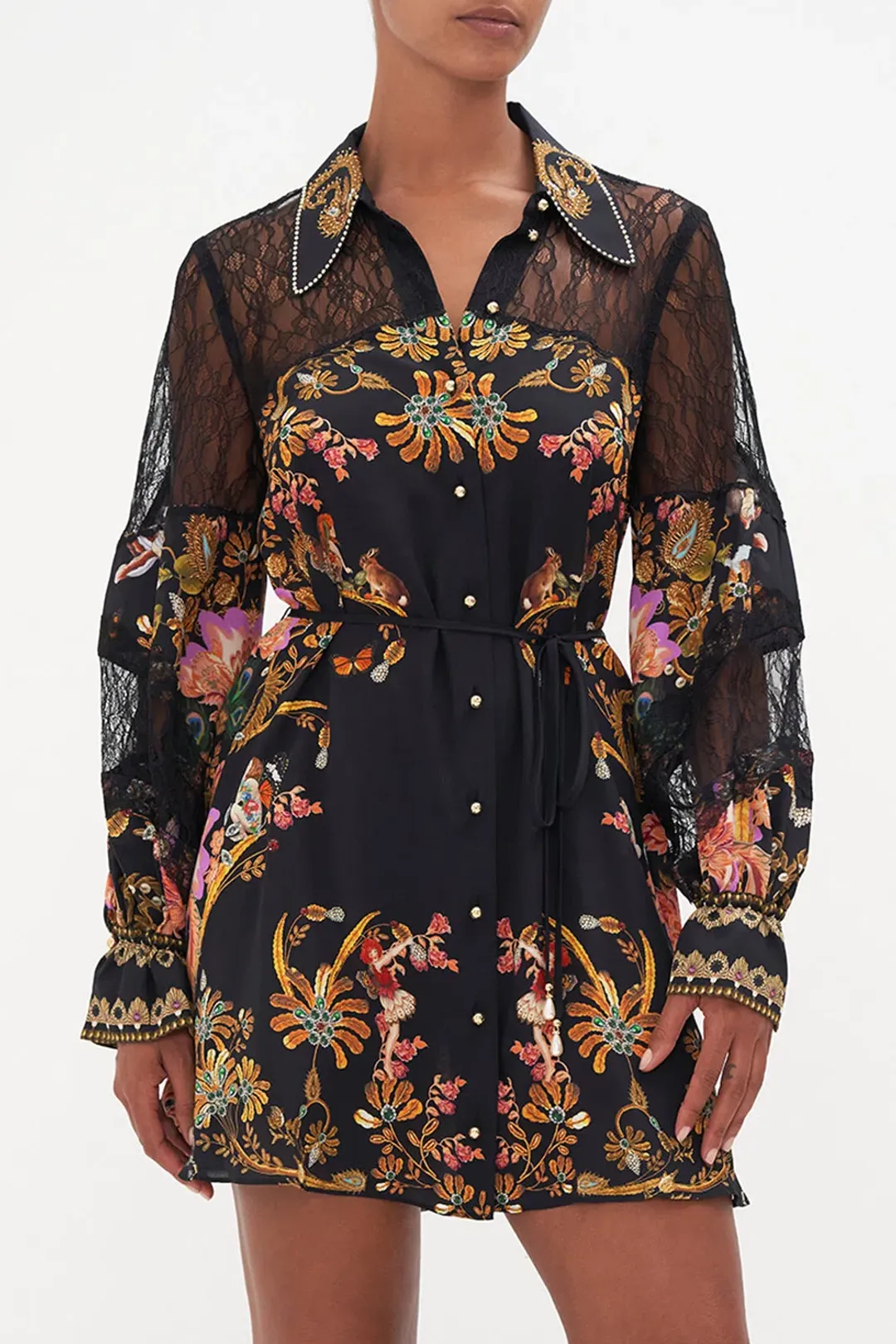 To Catch A Spider Shift Shirt Dress for rent on The Volte - main image