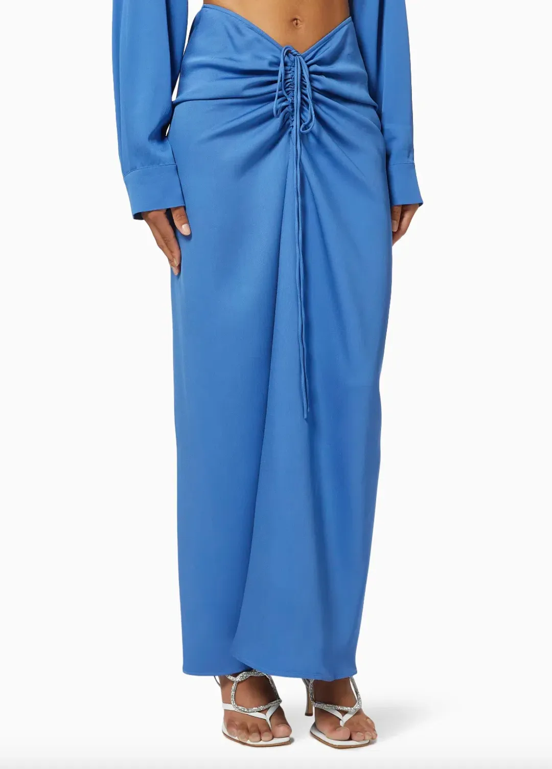Ruched Skirt in Viscose blue for rent on The Volte - main image