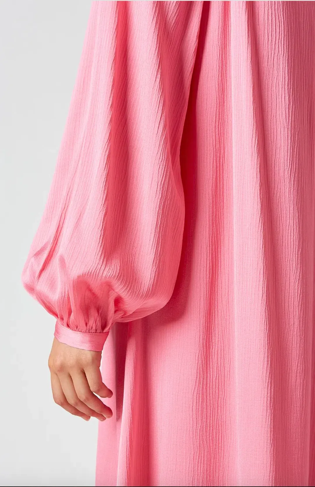 The Textured Satin Trapeze Dress Pink for rent on The Volte - main image
