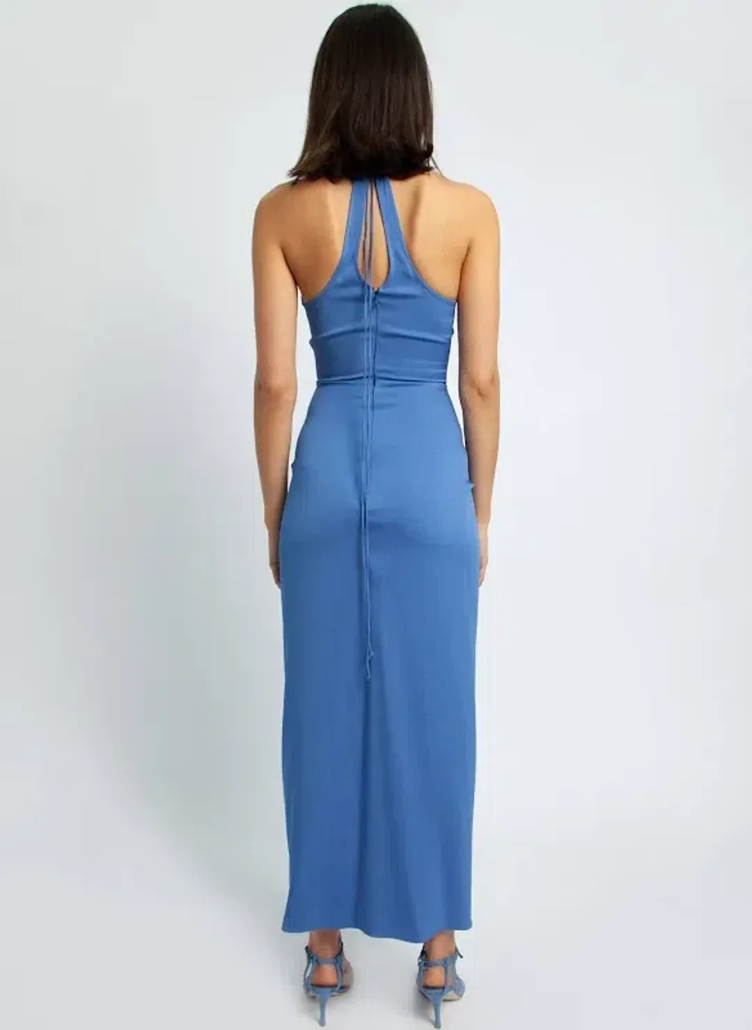 Lattice Waist Midi Dress - Blue for rent on The Volte - main image