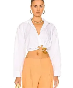 Resin Linked Crop Shirt White for rent on The Volte - image 1