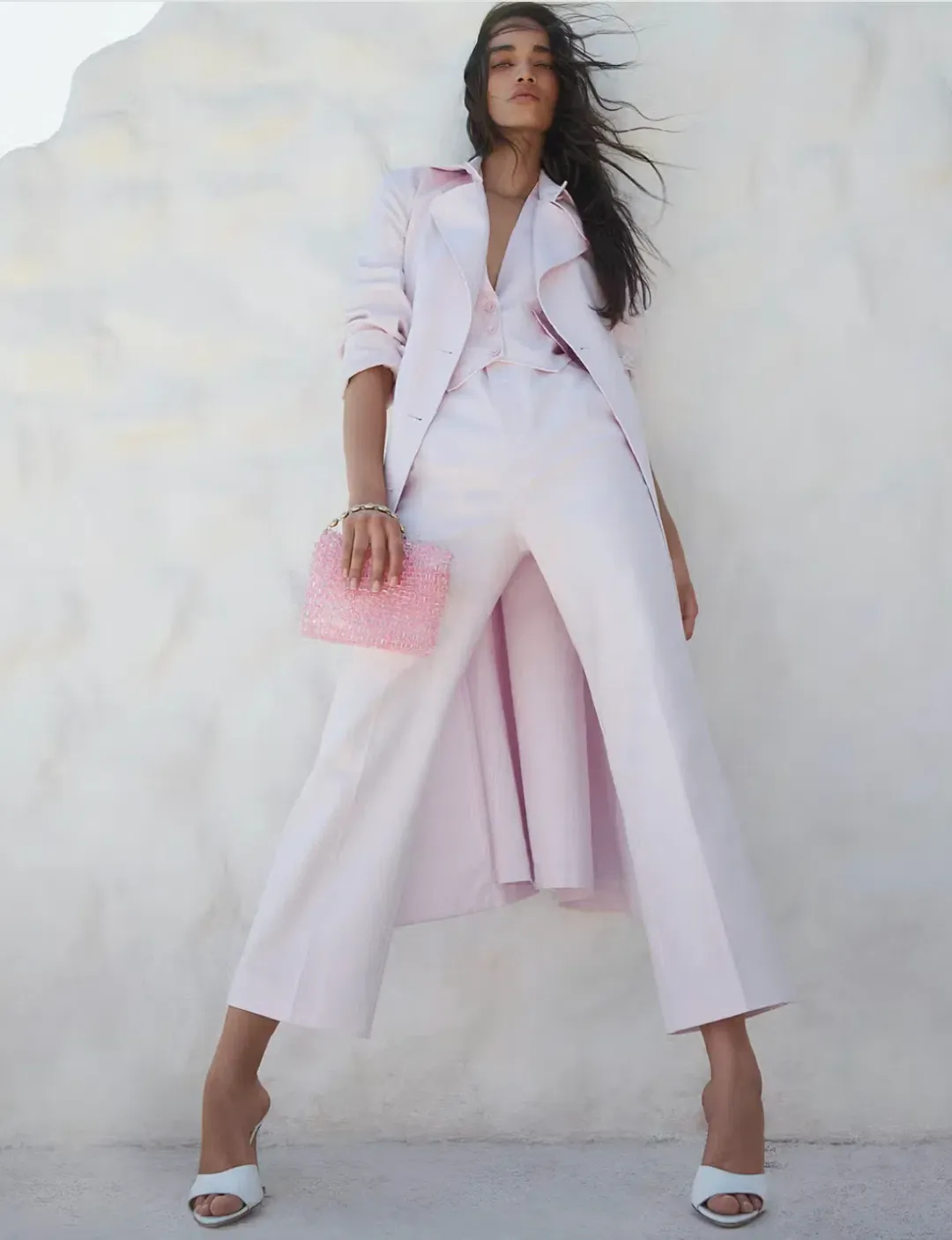 Scanlan Theodore Cotton Trench and Pant Set in Baby Pink for rent on The Volte - main image
